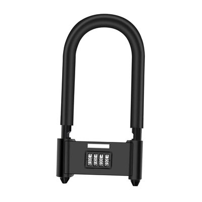 4 Digit Combination Padlock,VRESOURCING Heavy Duty Anti Theft U-Shape Security Code Lock with Adjustable Shackle,for Bicycles,E-Bike,Mountain Bike,Gates,Shed,Fence [Adjustable Range 120-140mm]