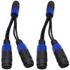 CNCESS CESS-204 Speakon Splitter Cable - One NL4MP Input to Two NL4MP Outputs, 8 x 12AWG Wires, Maximum Signal Transfer and Flexibility, 2 Pack view 2