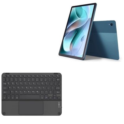 BoxWave Keyboard Compatible with Motorola Moto Tab G70 - SlimKeys Bluetooth Keyboard with Trackpad, Portable Slim TouchPad - Jet Black