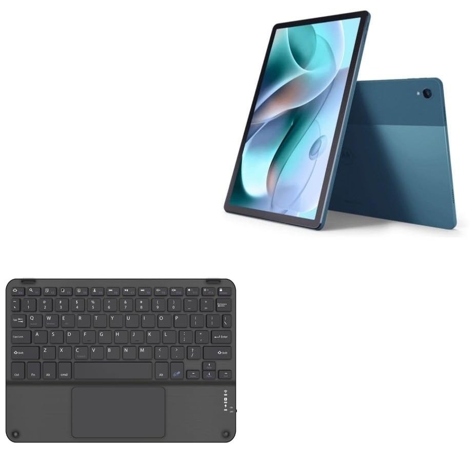 BoxWave Keyboard Compatible with Motorola Moto Tab G70 - SlimKeys Bluetooth Keyboard with Trackpad, Portable Slim TouchPad - Jet Black