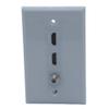 1Gang Colorful 2 Ports HDMI 1 Port Coaxial F RG6 Female To Female Wall Plate (Gray) view 1