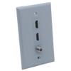 1Gang Colorful 2 Ports HDMI 1 Port Coaxial F RG6 Female To Female Wall Plate (Gray) view 2