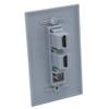 1Gang Colorful 2 Ports HDMI 1 Port Coaxial F RG6 Female To Female Wall Plate (Gray) view 3
