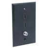 1Gang Colorful 2 Ports HDMI 1 Port Coaxial F RG6 Female To Female Wall Plate (Black) view 2