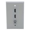 1Gang Colorful 2 Ports HDMI 1 Port Coaxial F RG6 Female To Female Wall Plate (Almond) view 1