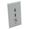 1Gang Colorful 2 Ports HDMI 1 Port Coaxial F RG6 Female To Female Wall Plate (Almond) view 2