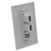 1Gang Colorful 2 Ports HDMI 1 Port Coaxial F RG6 Female To Female Wall Plate (Almond) view 3