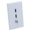 1Gang Colorful 2 Ports HDMI 1 Port Coaxial F RG6 Female To Female Wall Plate (White) view 1