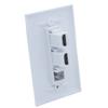 1Gang Colorful 2 Ports HDMI 1 Port Coaxial F RG6 Female To Female Wall Plate (White) view 2