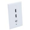 1Gang Colorful 2 Ports HDMI 1 Port CAT6 RJ45 Female To Female Wall Plate (White) view 2