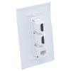 1Gang Colorful 2 Ports HDMI 1 Port CAT6 RJ45 Female To Female Wall Plate (White) view 3