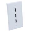1Gang Colorful 3 Ports HDMI Female To Female Wall Plate (White) view 2