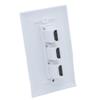 1Gang Colorful 3 Ports HDMI Female To Female Wall Plate (White) view 3