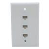 1Gang Colorful 3 Ports CAT6 RJ45 Female To Female Wall Plate (Almond) view 1