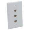 1Gang Colorful 3 Ports CAT6 RJ45 Female To Female Wall Plate (Almond) view 2