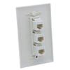 1Gang Colorful 3 Ports CAT6 RJ45 Female To Female Wall Plate (Almond) view 3