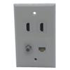 1Gang Colorful 2 Ports HDMI 1 Port CAT6 RJ45 1 Port Coaxial F RG6 Female To Female Wall Plate (Almond) view 1