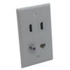1Gang Colorful 2 Ports HDMI 1 Port CAT6 RJ45 1 Port Coaxial F RG6 Female To Female Wall Plate (Almond) view 2