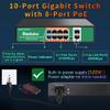 Reidubo 8 Port Gigabit PoE Switch with 2 Gigabit Uplink,1000Mbps PoE Ethernet Unmanaged Network Switch,120W, Plug & Play, VLAN, Suitable for Access Point-AP and PoE Surveillance Camera view 2