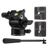 Andoer Compact Camera Video Fluid Head Pan Tilt Tripod Head Panorama Ballhead Tripod Mount Aluminum Alloy 1/4 Inch Screw 10kg/22lbs Load Capacity with Detachable Handle 2pcs Quick Release Plate view 1