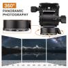 Andoer Compact Camera Video Fluid Head Pan Tilt Tripod Head Panorama Ballhead Tripod Mount Aluminum Alloy 1/4 Inch Screw 10kg/22lbs Load Capacity with Detachable Handle 2pcs Quick Release Plate view 2