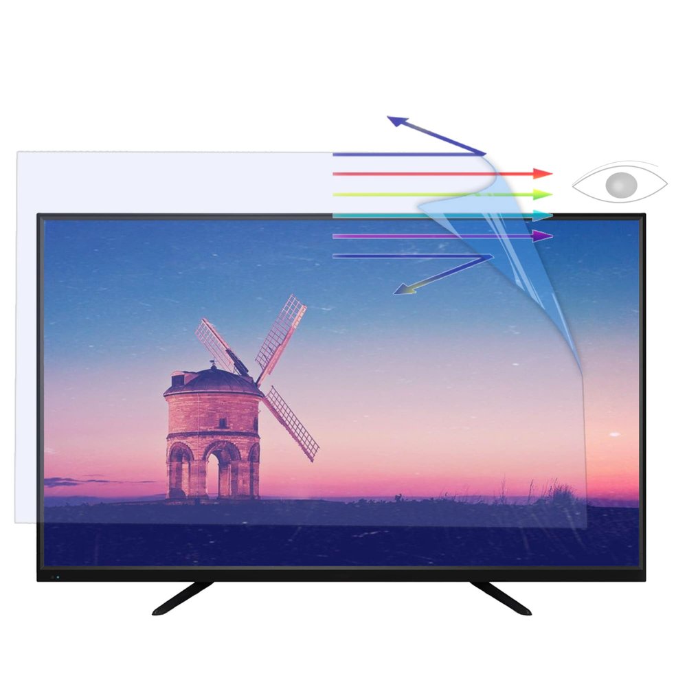 CUNIO Anti Glare Out Blue Light TV Screen Protector, Indoor & Outdoor TV Anti Screen Frosted Film Relieve Eye Fatigue for LCD LED TV / 48in 1056x596mm