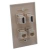 1Gang Colorful 2 Ports HDMI 2 Ports CAT6 RJ45 Female To Female Wall Plate (Ivory) view 3