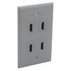 1Gang Colorful 4 Ports HDMI Female To Female Wall Plate (Almond) view 2