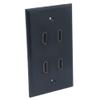 1Gang Colorful 4 Ports HDMI Female To Female Wall Plate (Black) view 2