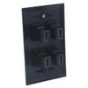 1Gang Colorful 4 Ports HDMI Female To Female Wall Plate (Black) view 3