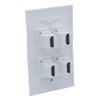 1Gang Colorful 4 Ports HDMI Female To Female Wall Plate (White) view 3