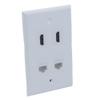 1Gang Colorful 2 Ports HDMI 2 Ports CAT6 RJ45 Female To Female Wall Plate (White) view 2
