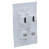 1Gang Colorful 2 Ports HDMI 2 Ports CAT6 RJ45 Female To Female Wall Plate (White) view 3