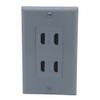 1Gang Colorful 4 Ports HDMI Female To Female Wall Plate (Gray) view 1