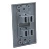 1Gang Colorful 4 Ports HDMI Female To Female Wall Plate (Gray) view 3