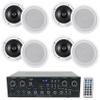 Technical Pro Bundle: RX400X4 4 Channel 8 Speaker Bluetooth Home Receiver+Mic Inputs Bundle with (4) Pairs Rockville HC85 8" 700W in-Ceiling Home Theater Speakers 8 Ohm (9 Items) view 1