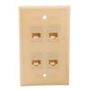 1Gang Colorful 4 Ports CAT6 RJ45 Female To Female Wall Plate (Ivory) view 1