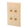 1Gang Colorful 4 Ports CAT6 RJ45 Female To Female Wall Plate (Ivory) view 2