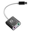 ElloGear USB Type C Audio Adapter with 2 3.5mm Input and Output Jacks, Add an External Stereo Sound Card to PC, Mac with Speaker and Microphone Jack view 1