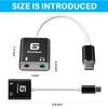 ElloGear USB Type C Audio Adapter with 2 3.5mm Input and Output Jacks, Add an External Stereo Sound Card to PC, Mac with Speaker and Microphone Jack view 2