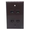 1Gang Colorful 4 Ports CAT6 RJ45 Female To Female Wall Plate (Brown) view 1
