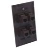 1Gang Colorful 4 Ports CAT6 RJ45 Female To Female Wall Plate (Brown) view 3