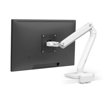 Ergotron MXV Single Monitor Arm, VESA Desk Mount for Monitors Up to 34 Inches, 7 to 20 lbs Low Profile Clamp, White