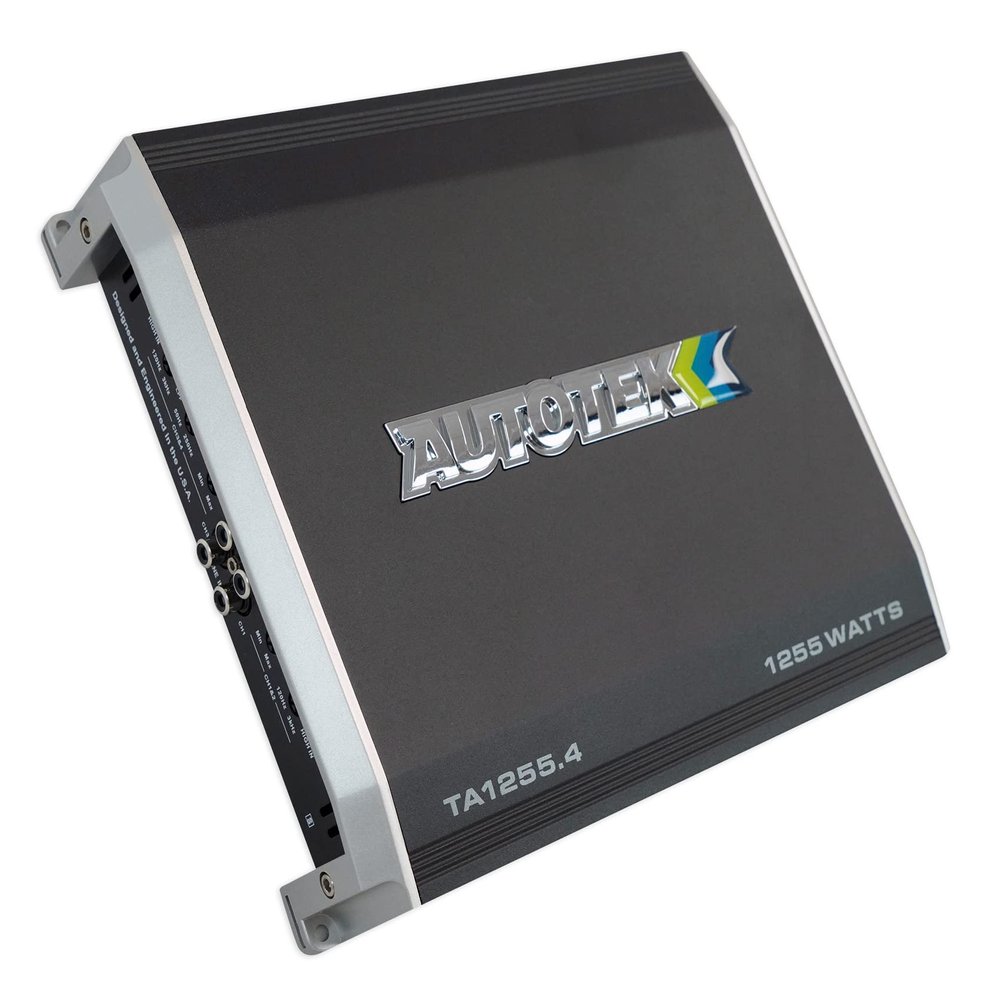 Autotek TA Series 1200-Watt Maximum Power Car Audio Amplifier 4-Channel Class AB Design with 10Hz-20kHz Frequency Range & 12dB Bass Enhancement - Model TA-1255.4