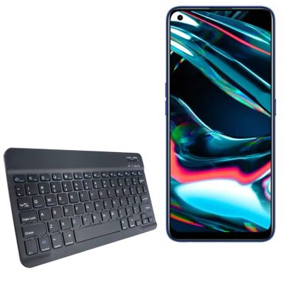 BoxWave Keyboard Compatible with Realme Q3t - SlimKeys Bluetooth Keyboard, Portable Thin with Chiclet-Style Keys - Jet Black