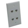1Gang Colorful 4 Ports CAT6 RJ45 Female To Female Wall Plate (Almond) view 2