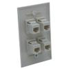 1Gang Colorful 4 Ports CAT6 RJ45 Female To Female Wall Plate (Almond) view 3