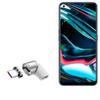 BoxWave Adapter Compatible with Realme Q3t - MagnetoSnap PD Angle Adapter, Magnetic Charging Connector Device Saver - Metallic Silver view 1