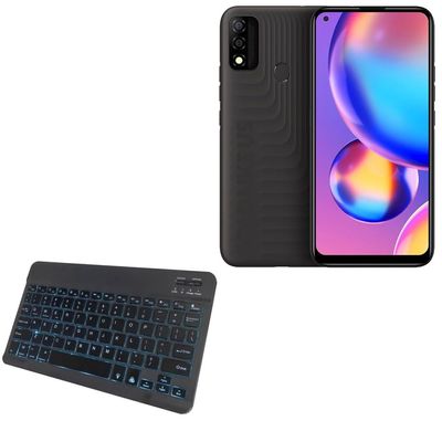 BoxWave Keyboard Compatible with BLU G51S - SlimKeys Bluetooth Keyboard - with Backlight, Portable Slim LED 7 Colors - Jet Black