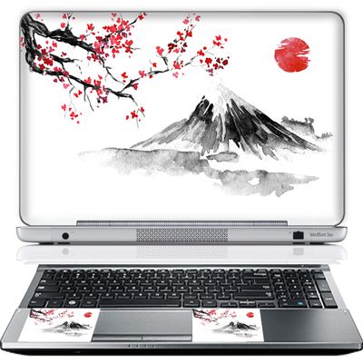 17 17.3 Inch Laptop Skin Sticker Cover Premium Sticker Cover Art Decal Decorative (Included 2 Wrist Pad Skins) - Japanese Art